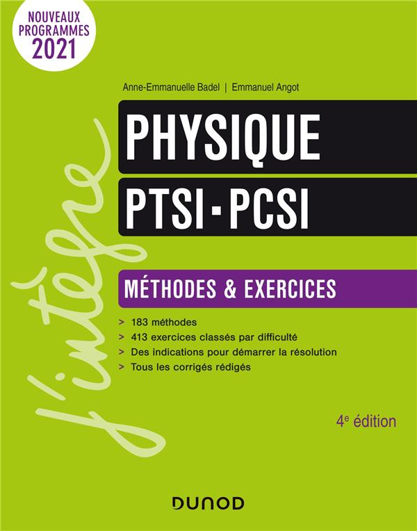 Physique PTSI-PCSI. Méthodes & exercices, 4e édition