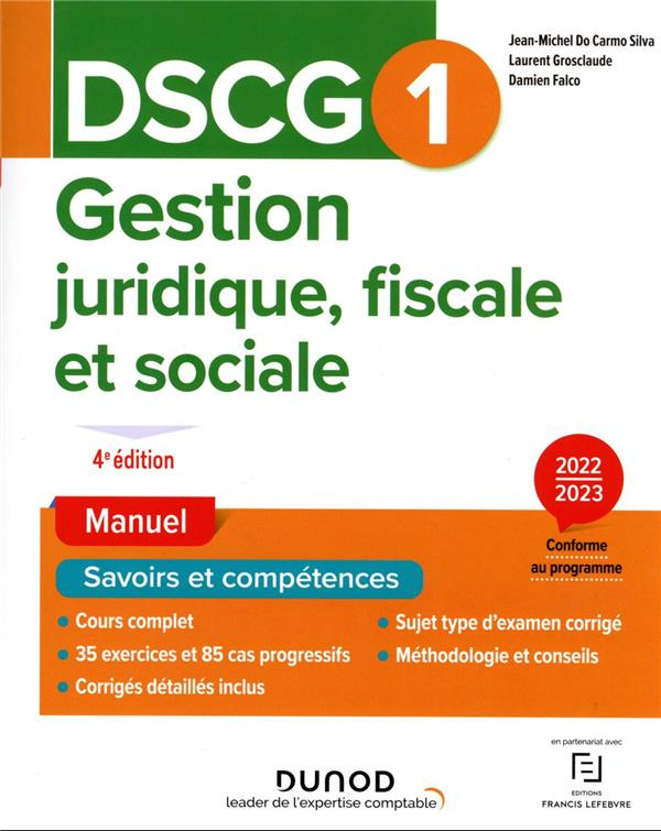 Gestion juridique, fiscale et sociale DSCG 1. Manuel, Edition 2022-2023