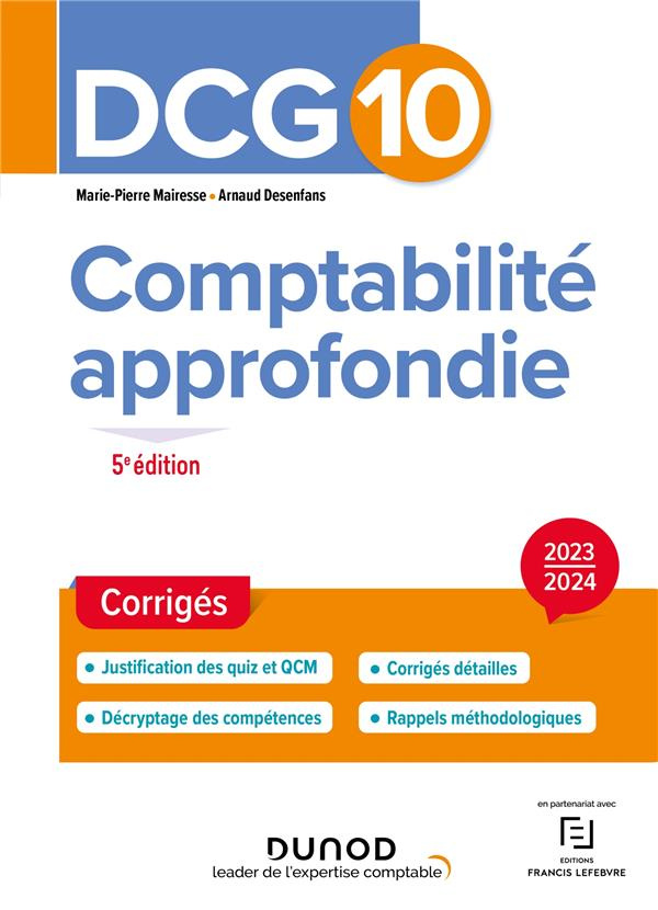 DCG 10. Comptabilité approfondie. Corrigés, Edition 2023-2024