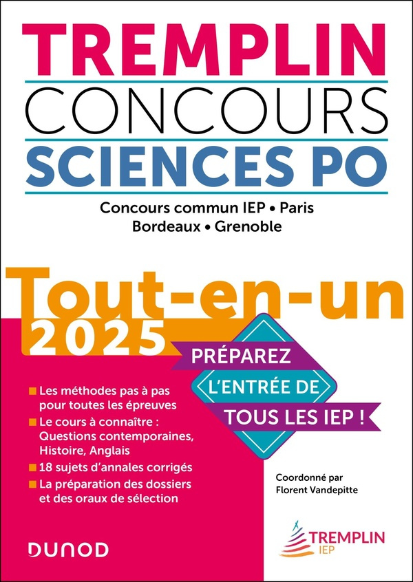 Tremplin concours Sciences Po. Tout-en-un Concours commun IEP, Paris, Bordeaux, Grenoble, Edition 20