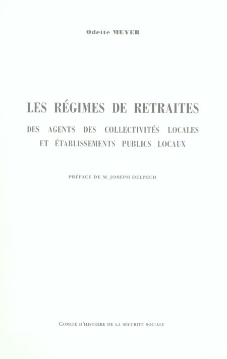 Les régimes de retraite des agents de collectivité locales et établissements publics locaux