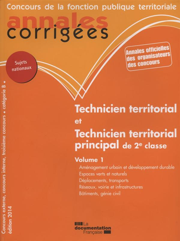 Technicien territorial, technicien territorial principal de 2e classe, concours externe, interne et