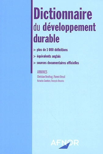 DICTIONNAIRE DU DEVELOPPEMENT DURABLE