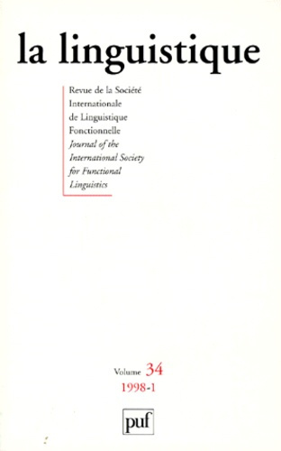 LA LINGUISTIQUE 1998-1 VOLUME 34