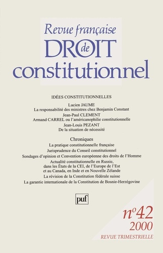 RFDC 2000, n° 42. Idées contitutionnelles