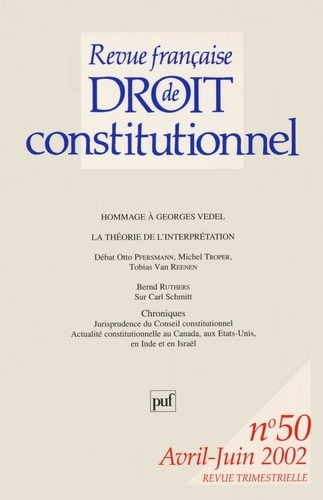 RFDC 2002, n° 50. La théorie de l'interprétation