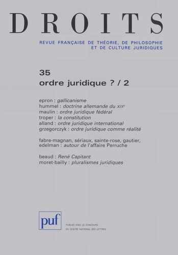 droits n°35: ordre juridique