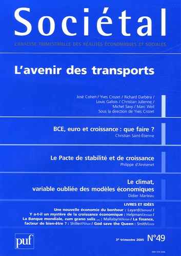 SOCIETAL 2005 N 49 - L'AVENIR DES TRANSPORTS