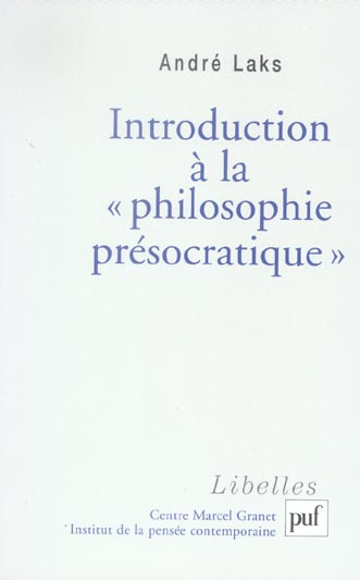 Introduction à la philosophie présocratique