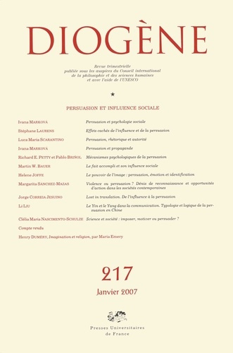 Diogène N° 217, Janvier 2007 : Persuasion et influence sociale
