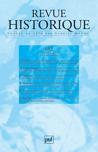 Revue historique 2009, n° 652