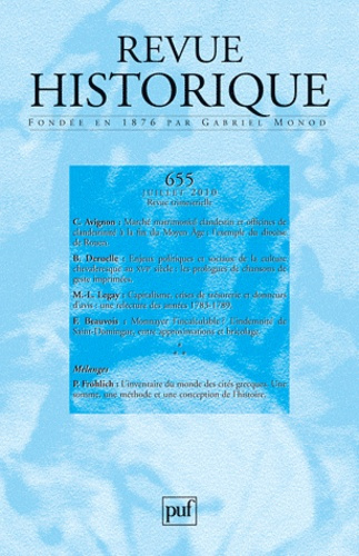 Revue historique 2010, n° 655