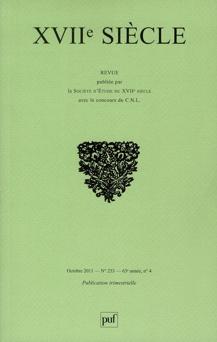 XVIIe siècle N° 253 octobre 2011