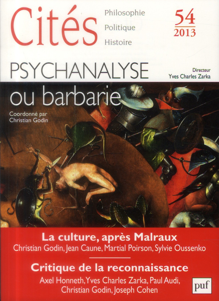 Cités N° 54/2013 : Psychanalyse ou barbarie