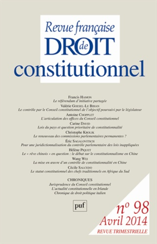 Revue française de droit constitutionnel 2014 n 98