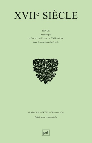 XVIIe siècle N° 281, octobre-décembre 2018 : Les études dix-septièmistes en Italie