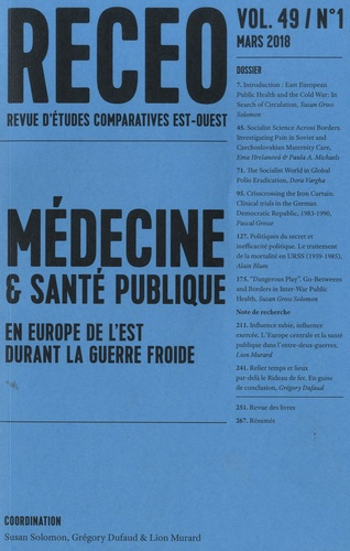 Revue d'études comparatives Est-Ouest Volume 49 N° 1, mars 2018 : Médecine & santé publique. En Euro