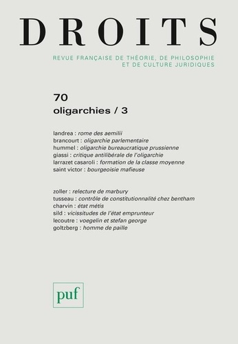 Droits N° 70/2020 : Oligarchies. Volume 3
