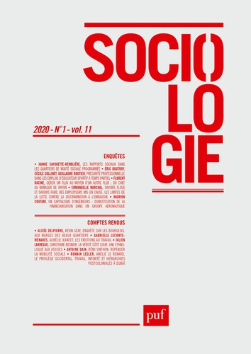 Sociologie Volume 11 N° 1, 2020