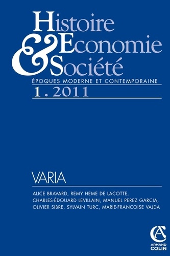 Histoire Economie & Société N° 1/2011