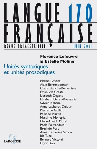 Langue française N° 170, juin 2011