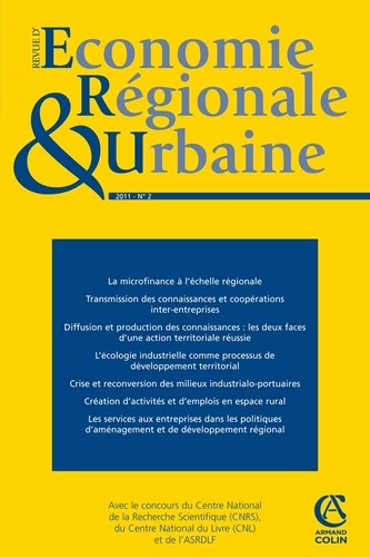 Revue d'économie régionale et urbaine N° 2, 2011