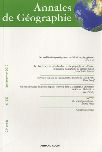 Annales de Géographie N° 683, janvier-février 2012