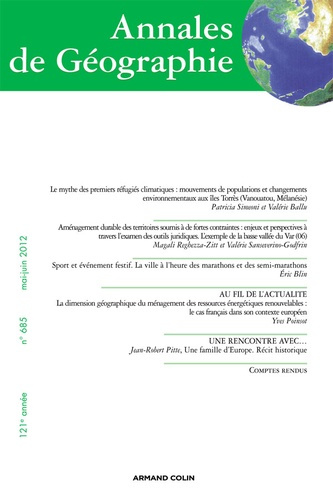 Annales de Géographie N° 685, mai-juin 2012