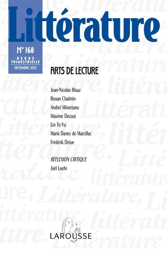Littérature N° 168, Décembre 2012 : Arts de lecture