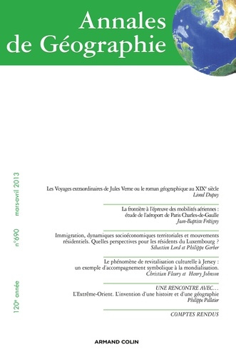 Annales de Géographie N° 690, Mars-avril 2013