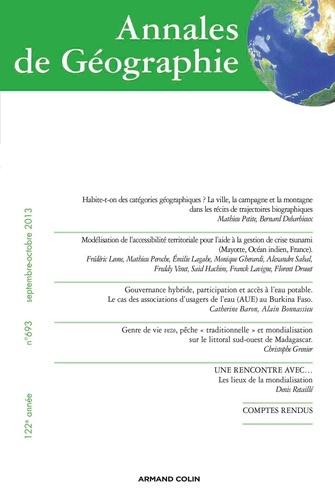Annales de Géographie N° 693, septembre-octobre 2013
