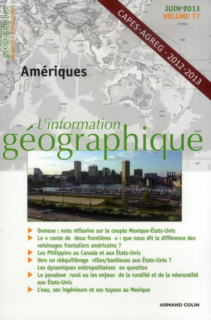L'information géographique N° 77 Juin 2013 : Amériques