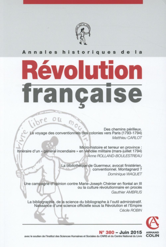 Annales historiques de la Révolution française N° 380, Juin 2015