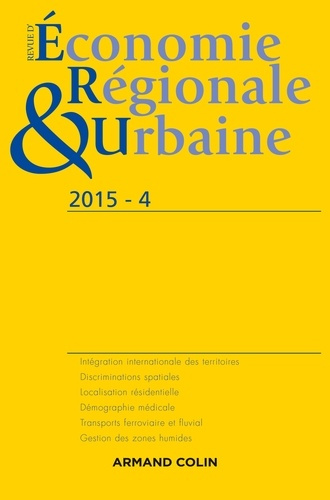 Revue d'économie régionale et urbaine N° 4/2015