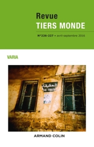 Revue Tiers Monde N° 226-227, avril-septembre 2016 : Varia