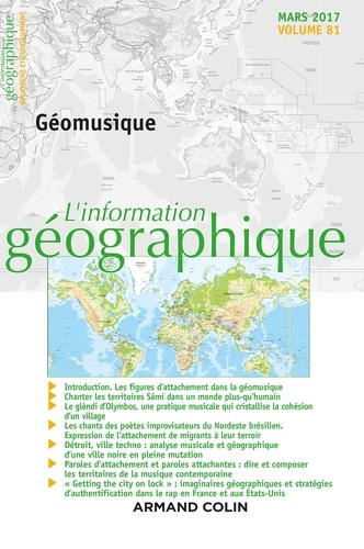 L'information géographique N° 81, mars 2017 : Géomusique