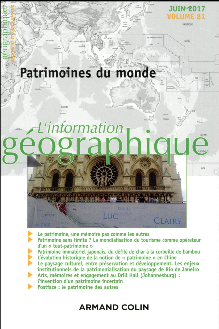 L'information géographique N° 2/2017 : Le patrimoine