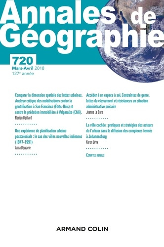Annales de géographie - N°720 2/2018. Nouveaute
