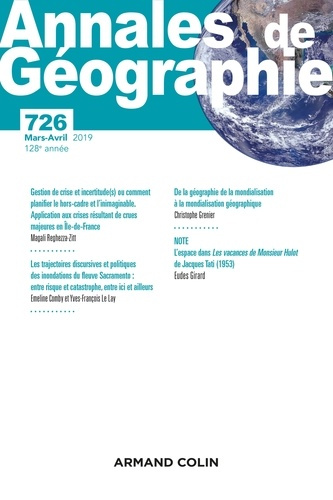 Annales de Géographie N° 726, 2/2019