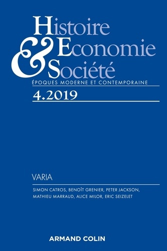 Histoire, Economie & Société N° 4, décembre 2019 : Varia