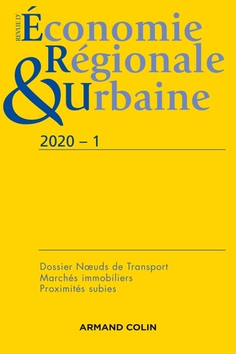 Revue d'économie régionale et urbaine N° 1/2020 : Varia