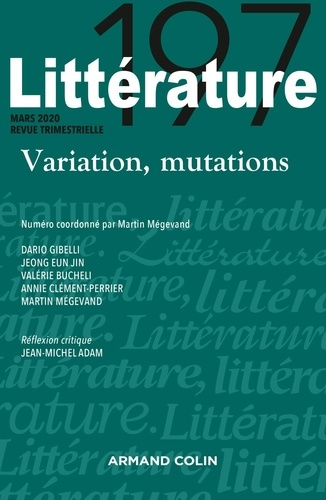 Littératures N° 197, janvier 2020 : Variation, mutations