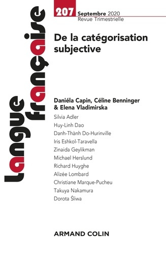 Langue française N° 207, septembre 2020 : De la catégorisation subjective