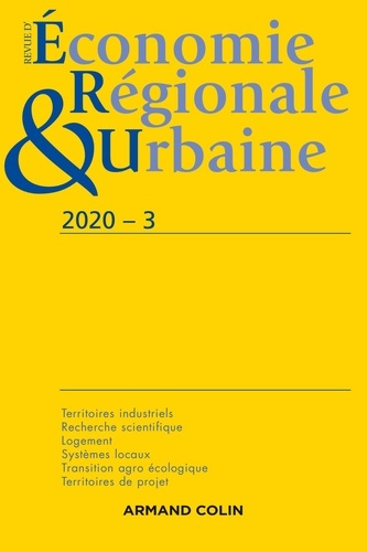 Revue d'économie régionale et urbaine N° 3/2020 : Varia