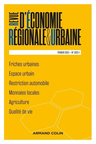 Revue d'économie régionale et urbaine N° 1, février 2023