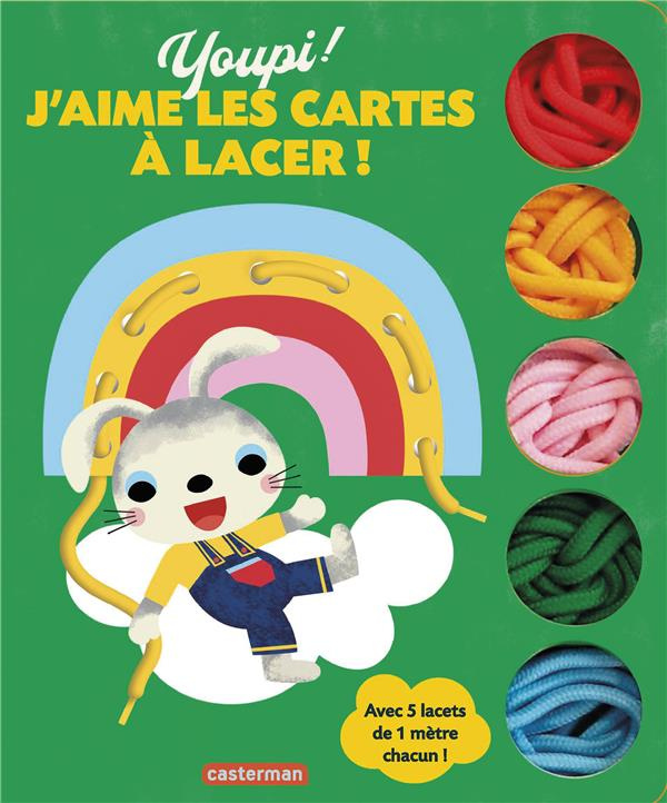 Youpi ! J'aime les cartes à lacer ! Avec 5 lacets de 1 mètre chacun !