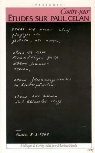 Contre-jour. Études sur Paul Celan