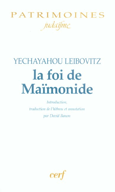 La foi de Maïmonide