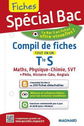 Compil de fiches tout en un Tle S. Maths, Physique-chimie, SVT, Philosophie, Histoire-géo, Anglais,