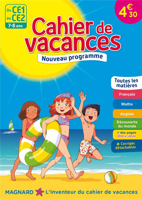 Cahier de vacances Du CE1 au CE2. 7-8 ans